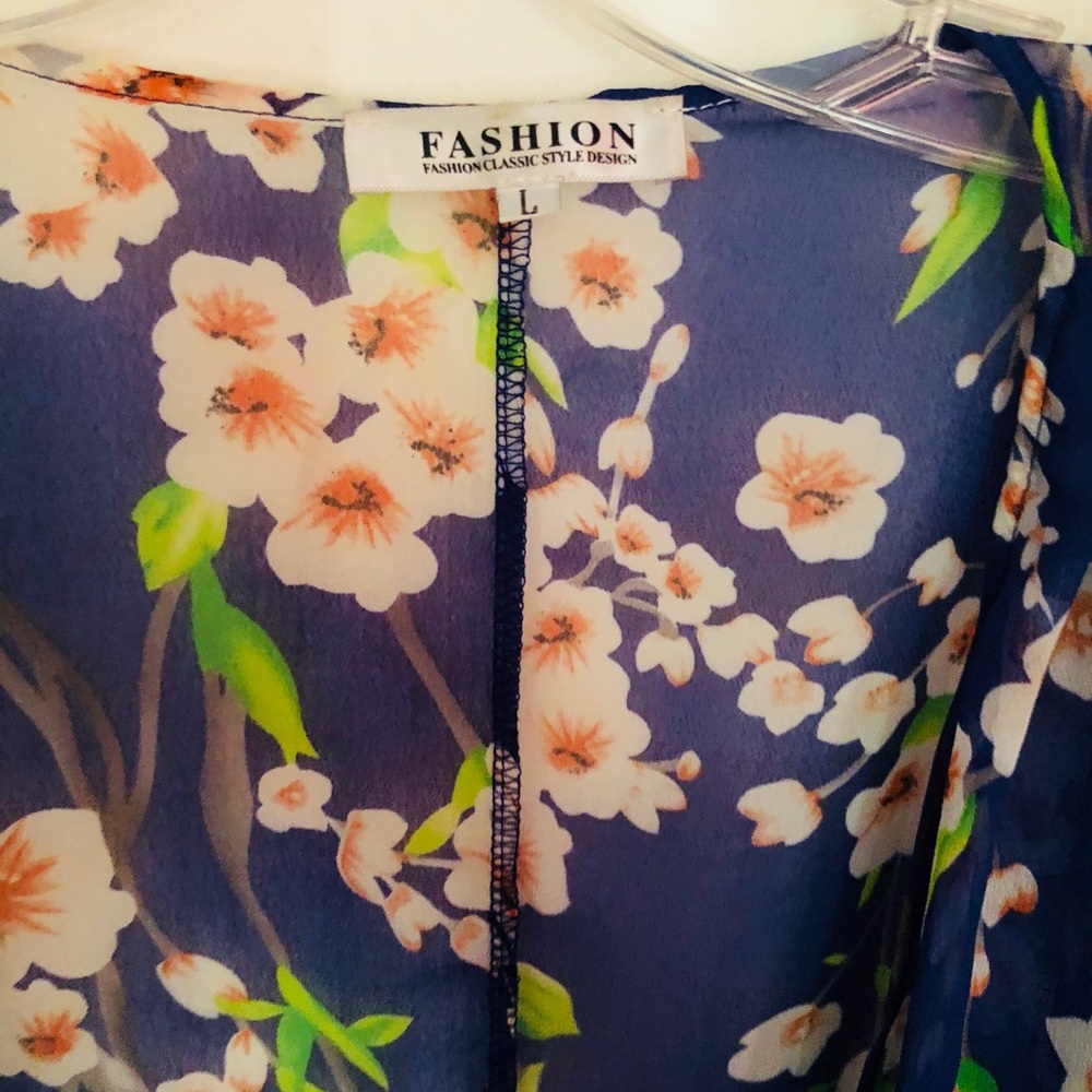 Cardigan blue flower print - Picture 4 of 7